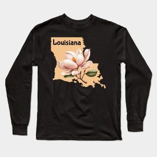 Louisiana Magnolia State Flower Long Sleeve T-Shirt